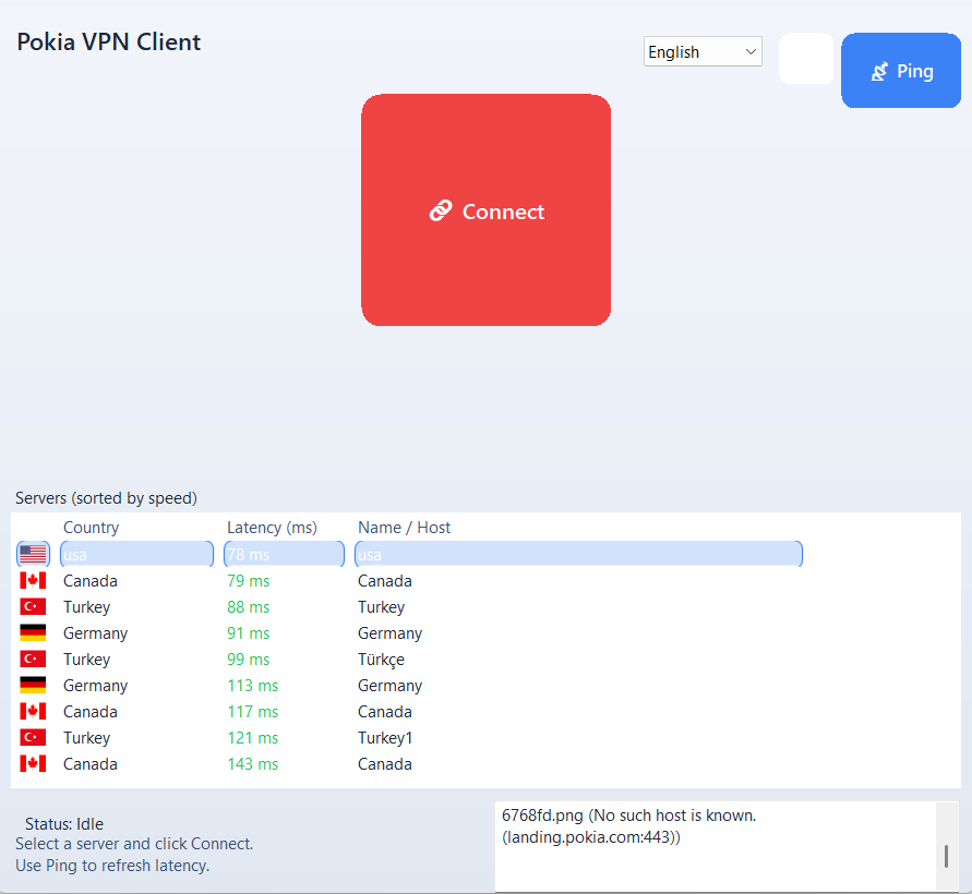 Pokia VPN app light mode